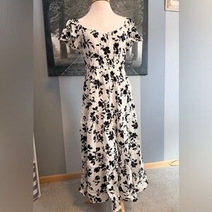 Blu Pepper Black and White Floral Maxi Dress